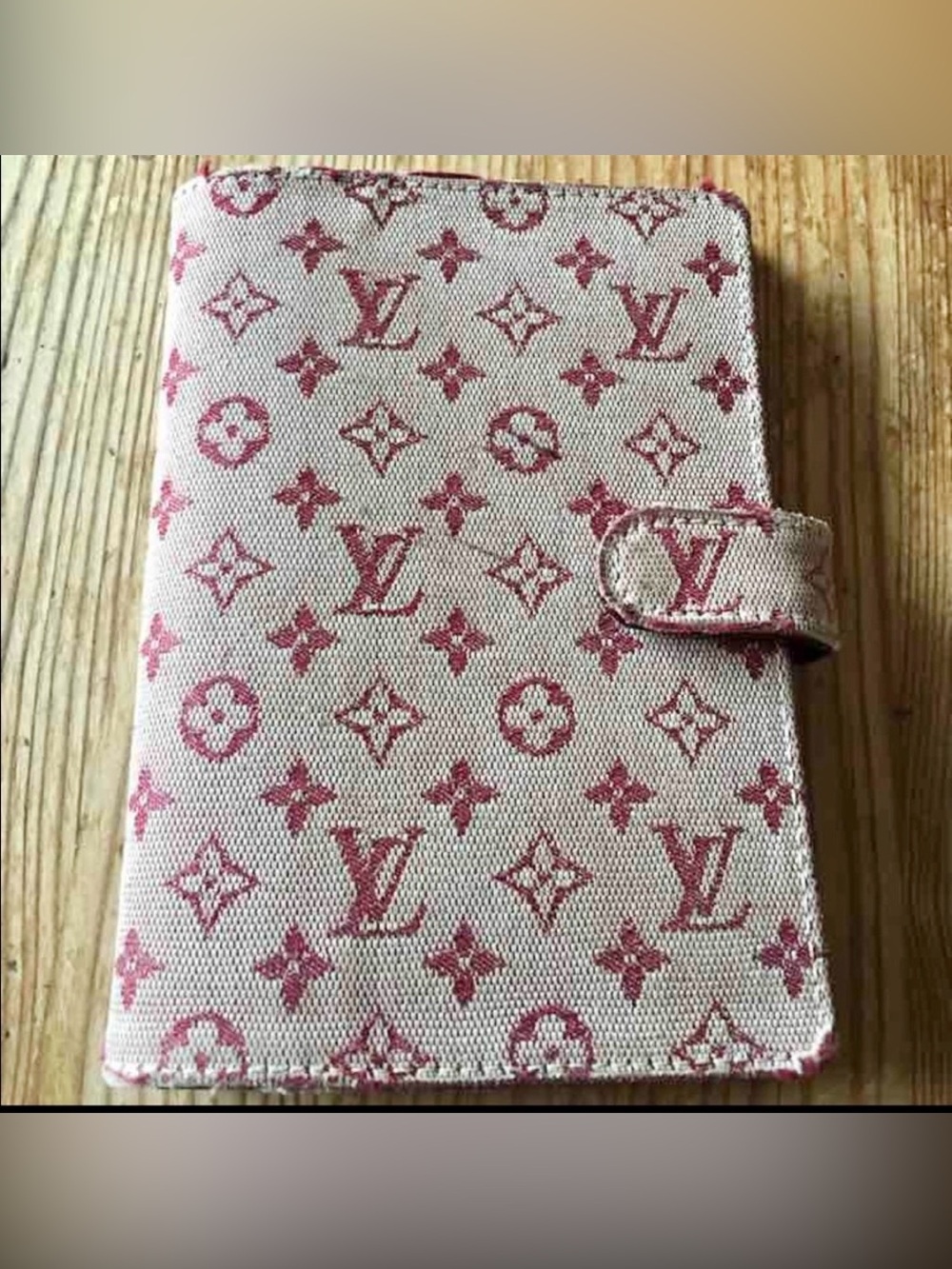 Authentic Louis Vuitton Red Denim PM Agenda
